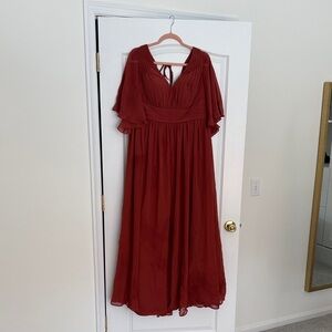 Azazie Burgundy Maxi Dress